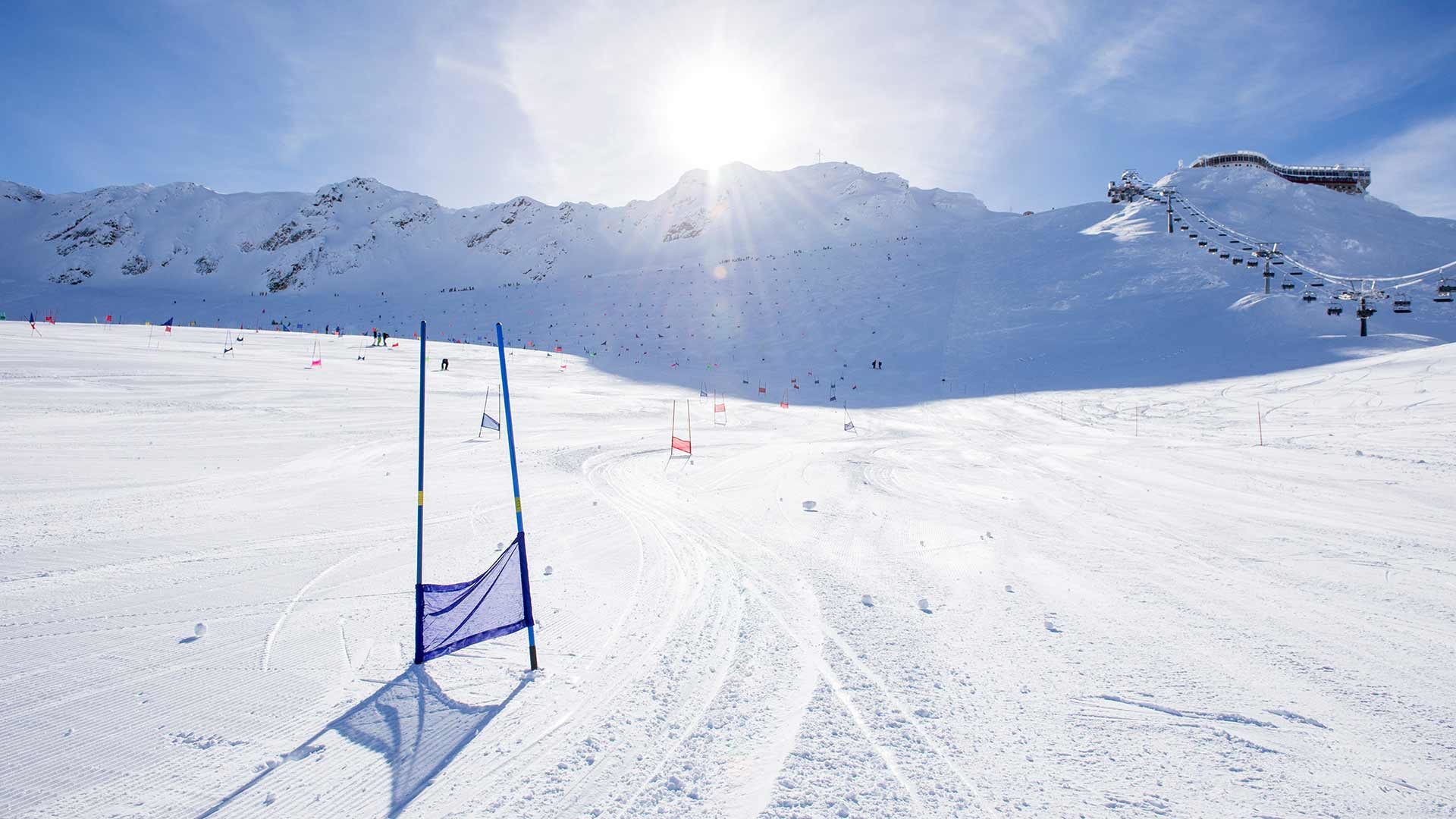 Skifahren am Gletscher in Südtirol