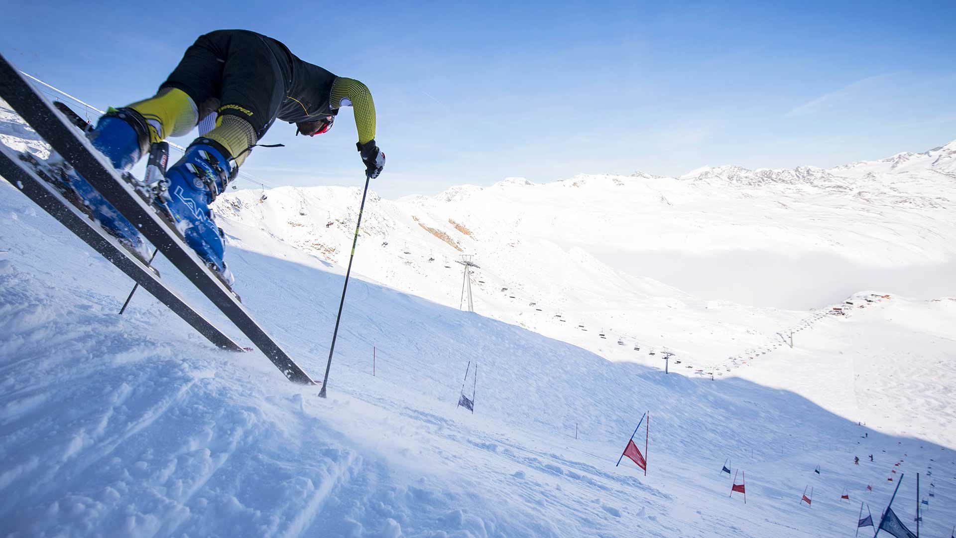 Skifahren am Gletscher im Schnalstal